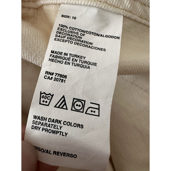 Tommy Hilfiger Women’s Pants Wide Leg Flared Mid Rise Chinos cream Y2K 10 - Picture 6 of 12